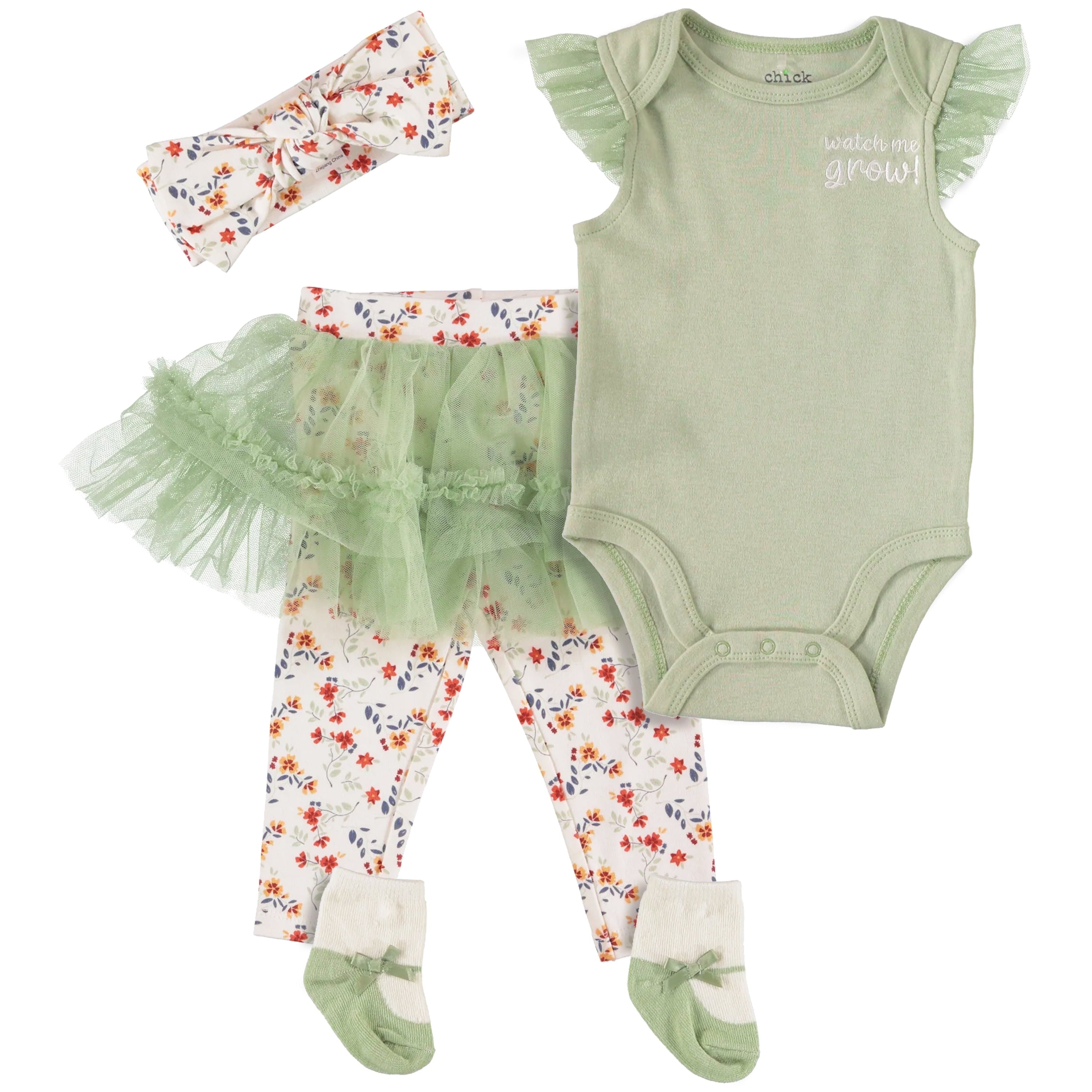 Chick Pea Baby Girl & Toddler Girl 4 PC Tutu Legging Set, Sizes Newborn-4T