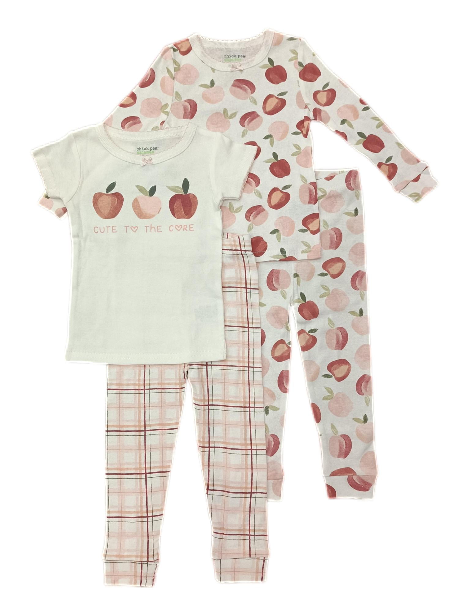 Chick Pea Baby Girl & Toddler Girl 4 Pc Mixed Pajama Set, 2 Tops 2 Long ...