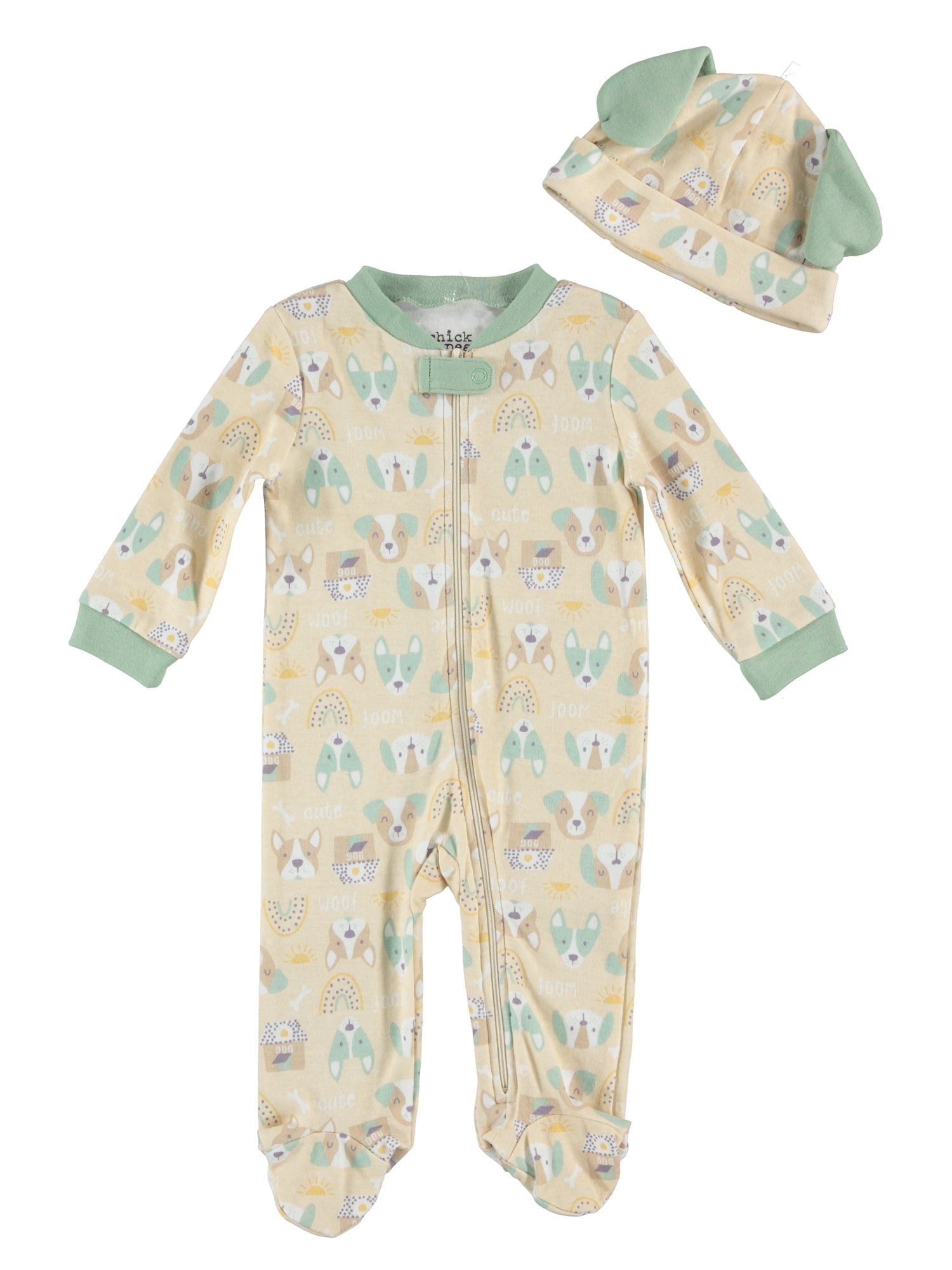 Chick Pea Baby Neutral Unisex 2pk Footed Coverall Set, Sizes Newborn-9 Months