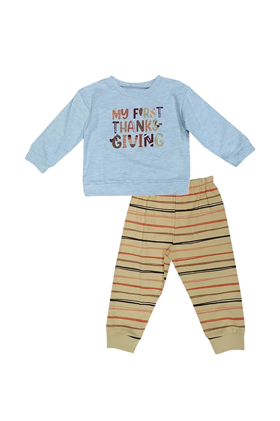 Unisex 2 Pc Fall Harvest My First Thanksgiving Jogger Set, Sizes Newborn-24 Months