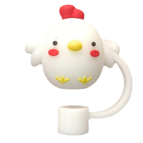 Chick Shaped Silicone Straw Topper, Cartoon Cup Accessory Plug, Dust Proof Decor for Standard Straws Home Daily Use