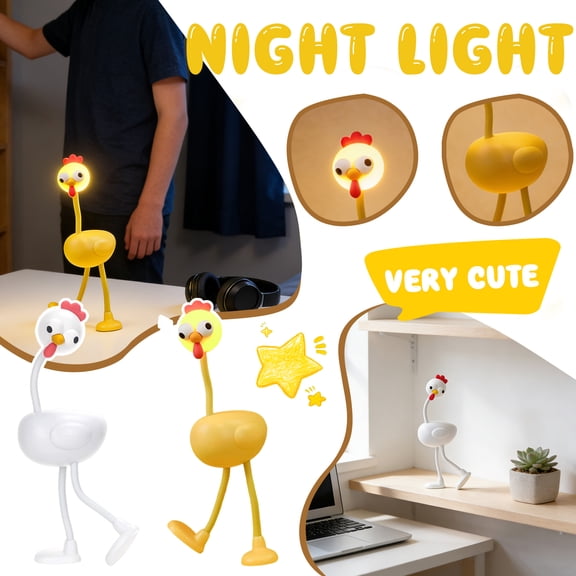 Chick Silicone Night Light, Soft Light Sleep Bedside Lamp, USB Charging, Night Light for Kids