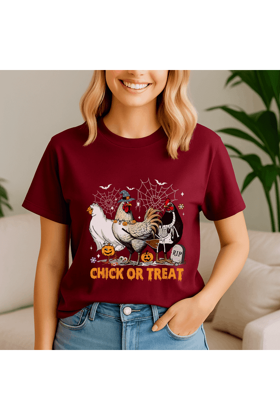 Chick or Treat Halloween Shirt, Chicken Tee, Trick or Treat TShirt, Spooky Season Shirts, Halloween Summer, Summerween, Funny Halloween Gift, Halloween Chicken Tshirt