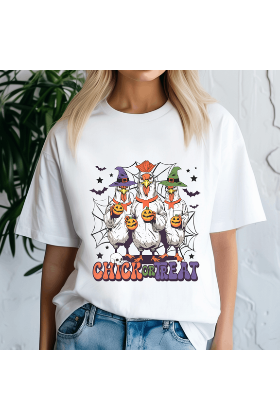 Chick or Treat Halloween Shirt, Chicken Tee, Trick or Treat TShirt, Spooky Season Shirts, Halloween Summer, Summerween, Funny Halloween Gift, Halloween Chicken Tshirt