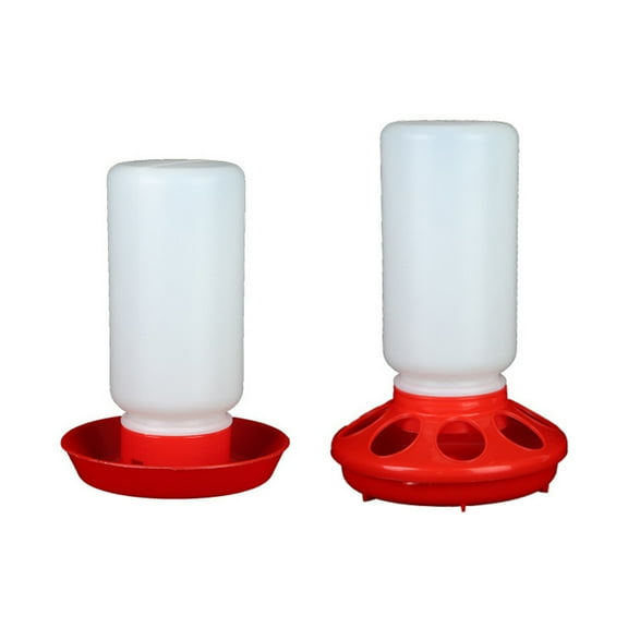 Chick Waterer and Feeder Feed Water Jar White and Red
