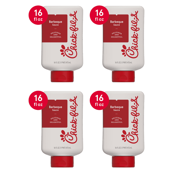 Chick-fil-A Barbeque Sauce, 16 fl oz Squeeze Bottle (Pack of 4)