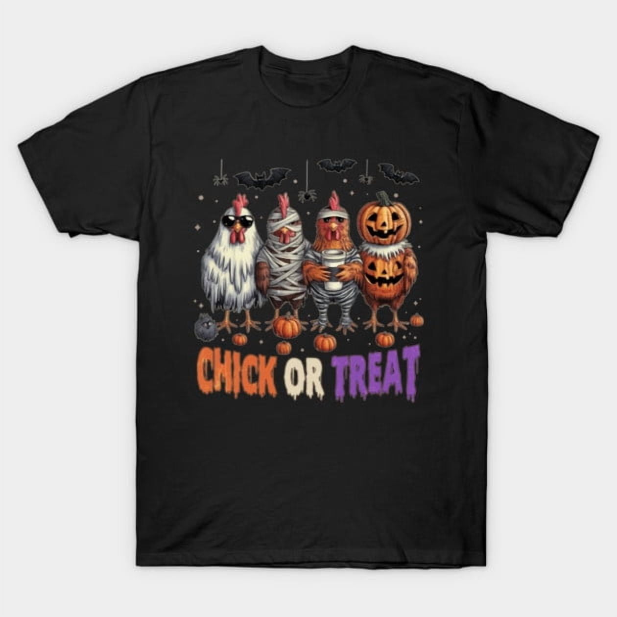 Chick or Treat Funny Halloween 2025 Retro Groovy Spooky Season T-Shirt ...