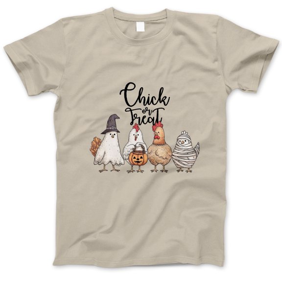 Chick or Treat Halloween T-Shirt, Funny Chicken Costume Tee, Cute Farm Animal Graphic Shirt, Spooky Season Gift, Fall Pumpkin Trick or Treat Top