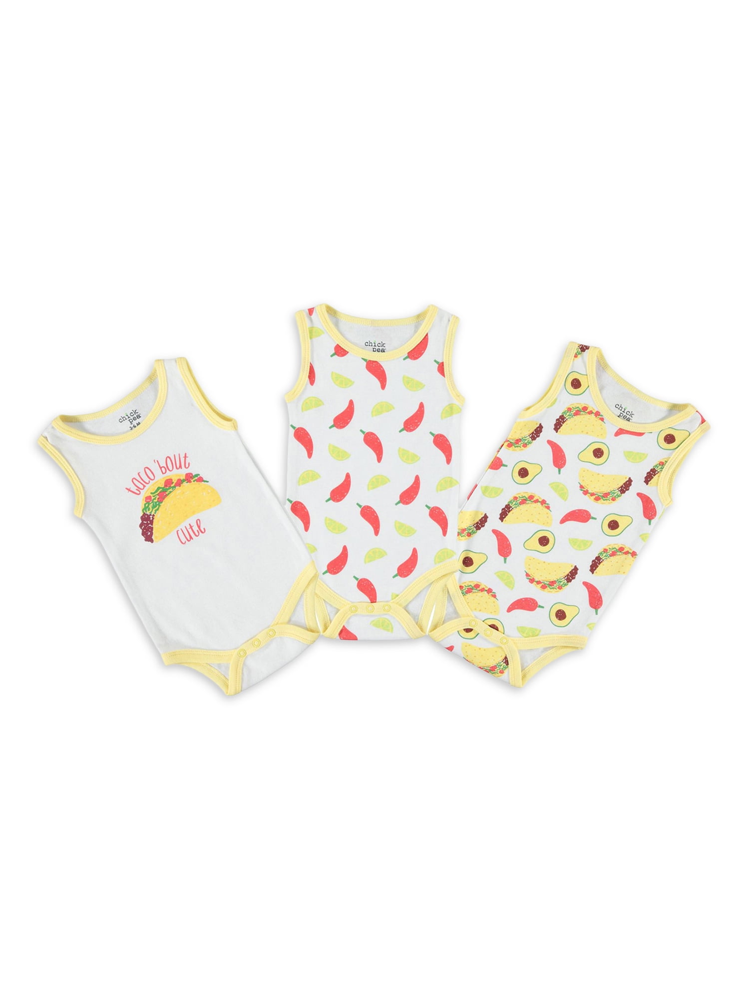 ChickPea Infant Boy Bodysuits Sleeveless 3PK