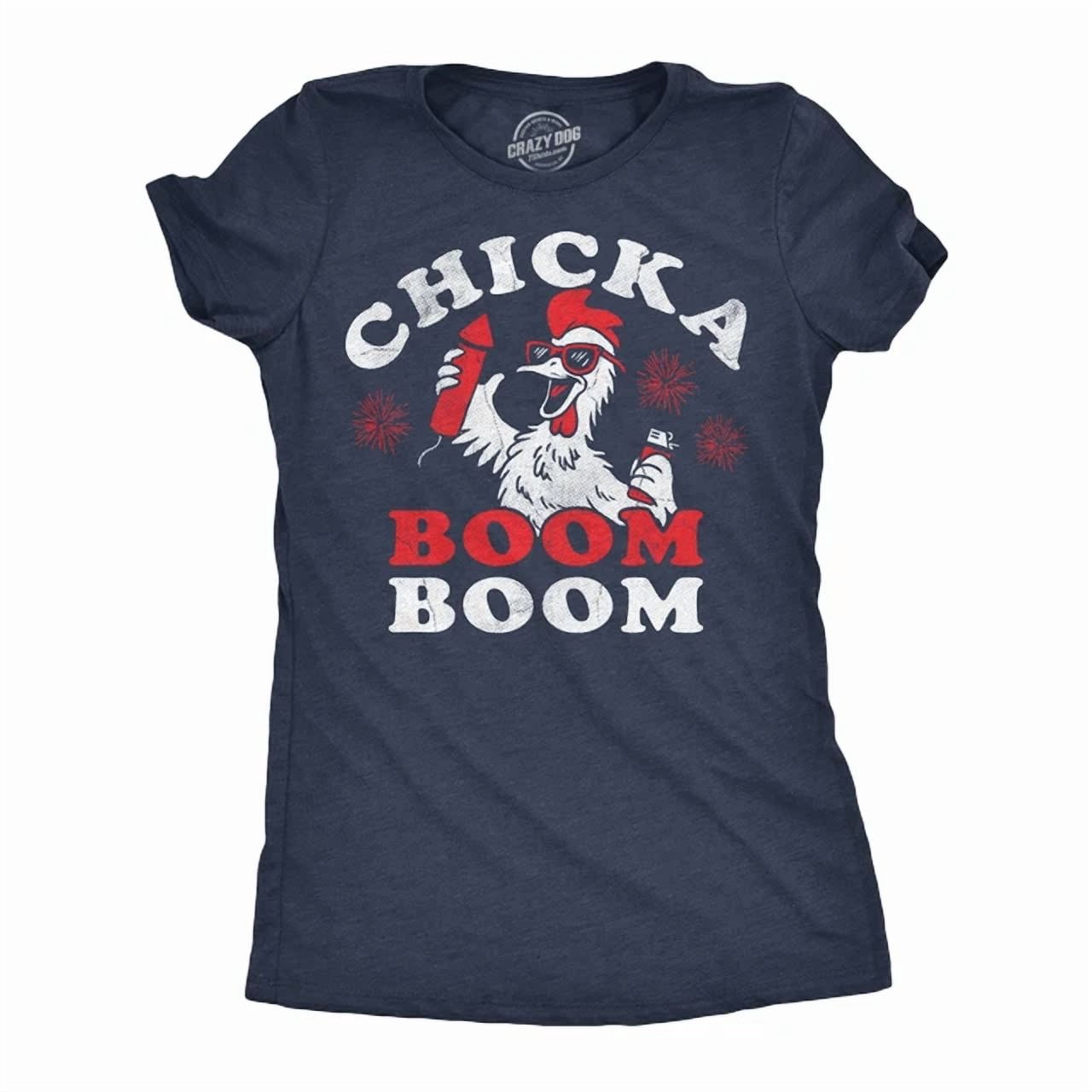 Chicka Boom Fourth Of July Graphic Gift Ready Design For Casual Style T ...