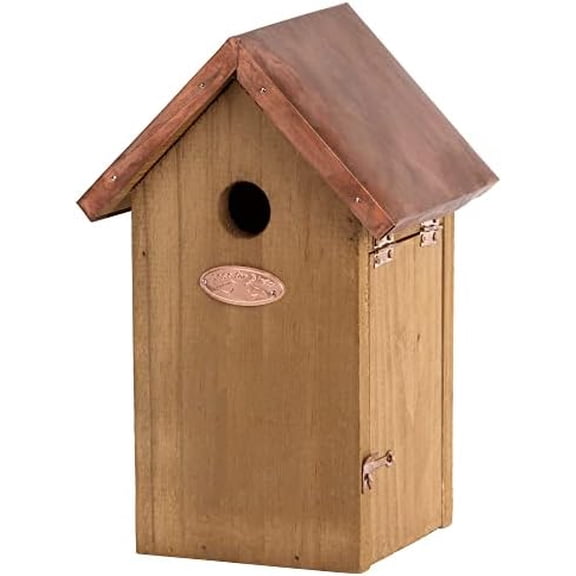 Chickadee Bird House - Antique Wash with Copper Roof$$Garden & Patio