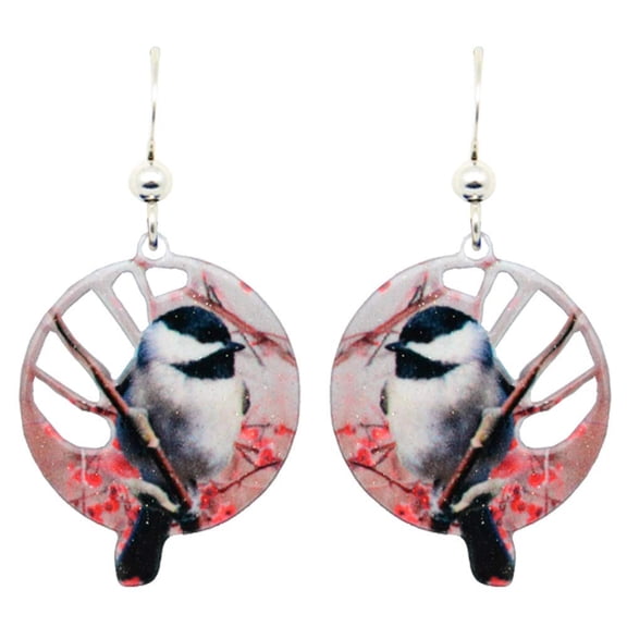 Chickadee Earrings by d'ears Non-Tarnish Sterling Silver French Hook Ear Wire