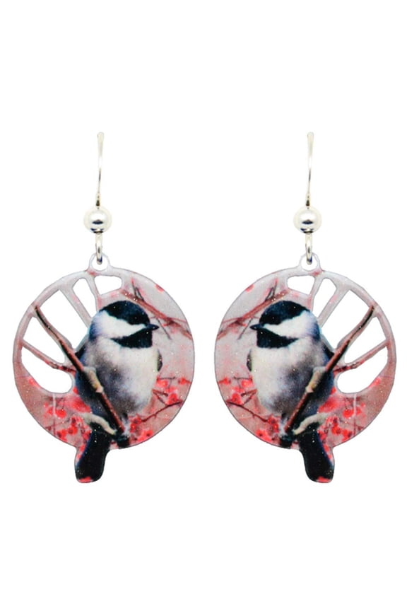 Chickadee Earrings by d'ears Non-Tarnish Sterling Silver French Hook Ear Wire