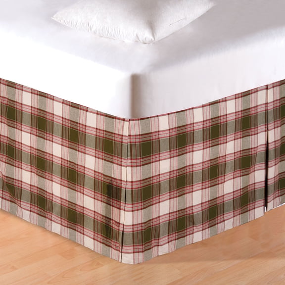Chickadee Plaid King Bed Skirt