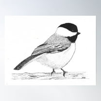 Chickadee Poster Wall Art, Modern Wall Decor For Living Room Bedroom, 8x12 UNFRAMED