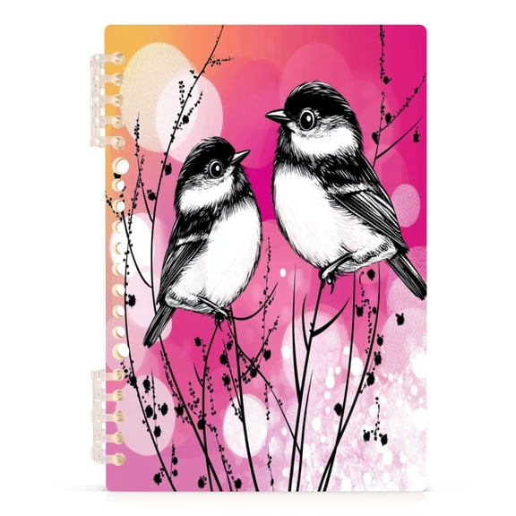 Chickadee Rest A5 8.3x5.7in PP Notebook, Adjustable Rings, 60 Sheets, Diary or Journey Note