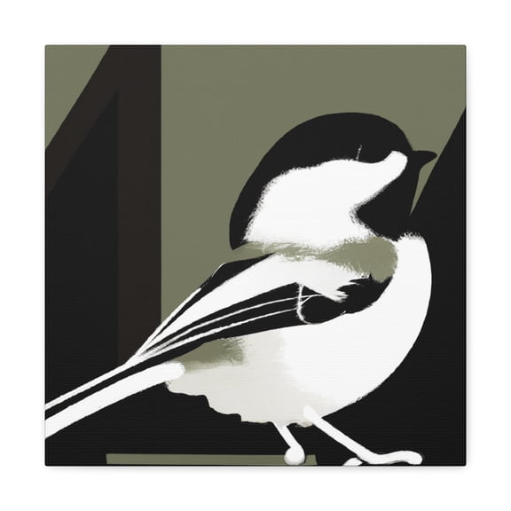 "Chickadee in Deco Style" - Canvas