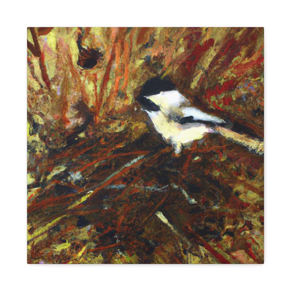 "Chickadee in Impressionism" - Canvas