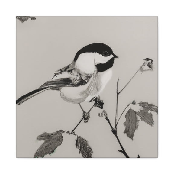 "Chickadee in Rococo" - Canvas