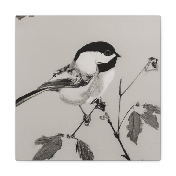 "Chickadee in Rococo" - Canvas