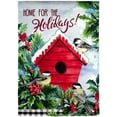 thumbnail image 1 of Christmas Chickadees Holiday Birdhouse Garden Flag 2 Sided Textured, 1 of 5