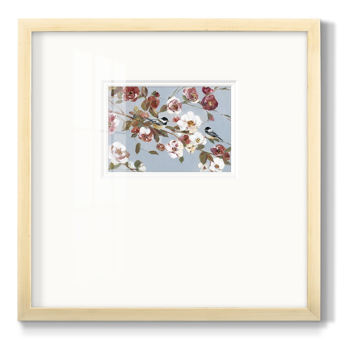 Chickadees and Blossoms IIPremium Framed Print