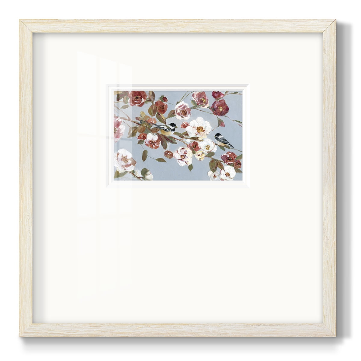 Chickadees and Blossoms IIPremium Framed Print