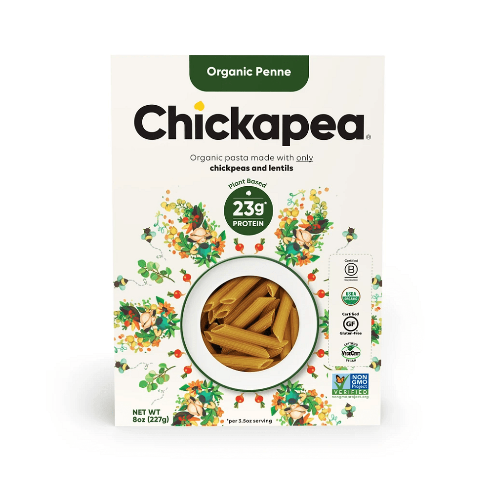Chickapea Organic Gluten Free PlantBased Penne Pasta, 8 oz [Pack of 6