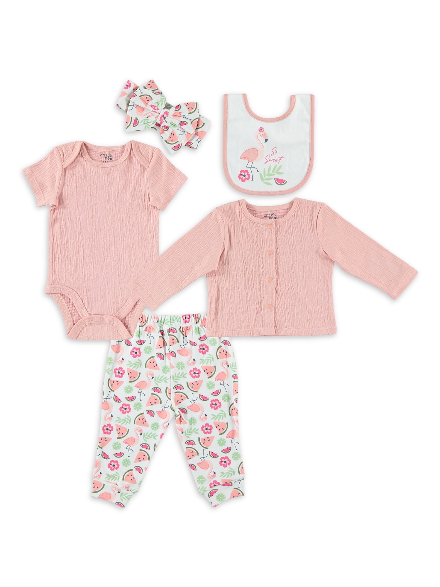 Chickea Baby Girl Infant Girl 5PC Cardigan Set