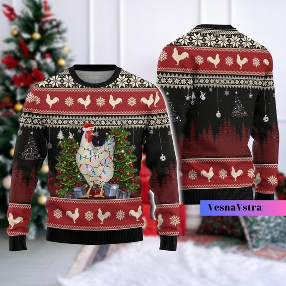 Chicken 3D Sweater, Funny Chicken Sweater, Chicken 3D Christmas Sweater, Chicken 3D Sweater, 3D Sweater 2024