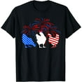 thumbnail image 1 of Chicken 4th Of July Firework American Flag Chicken Farm T-Shirt, 1 of 4