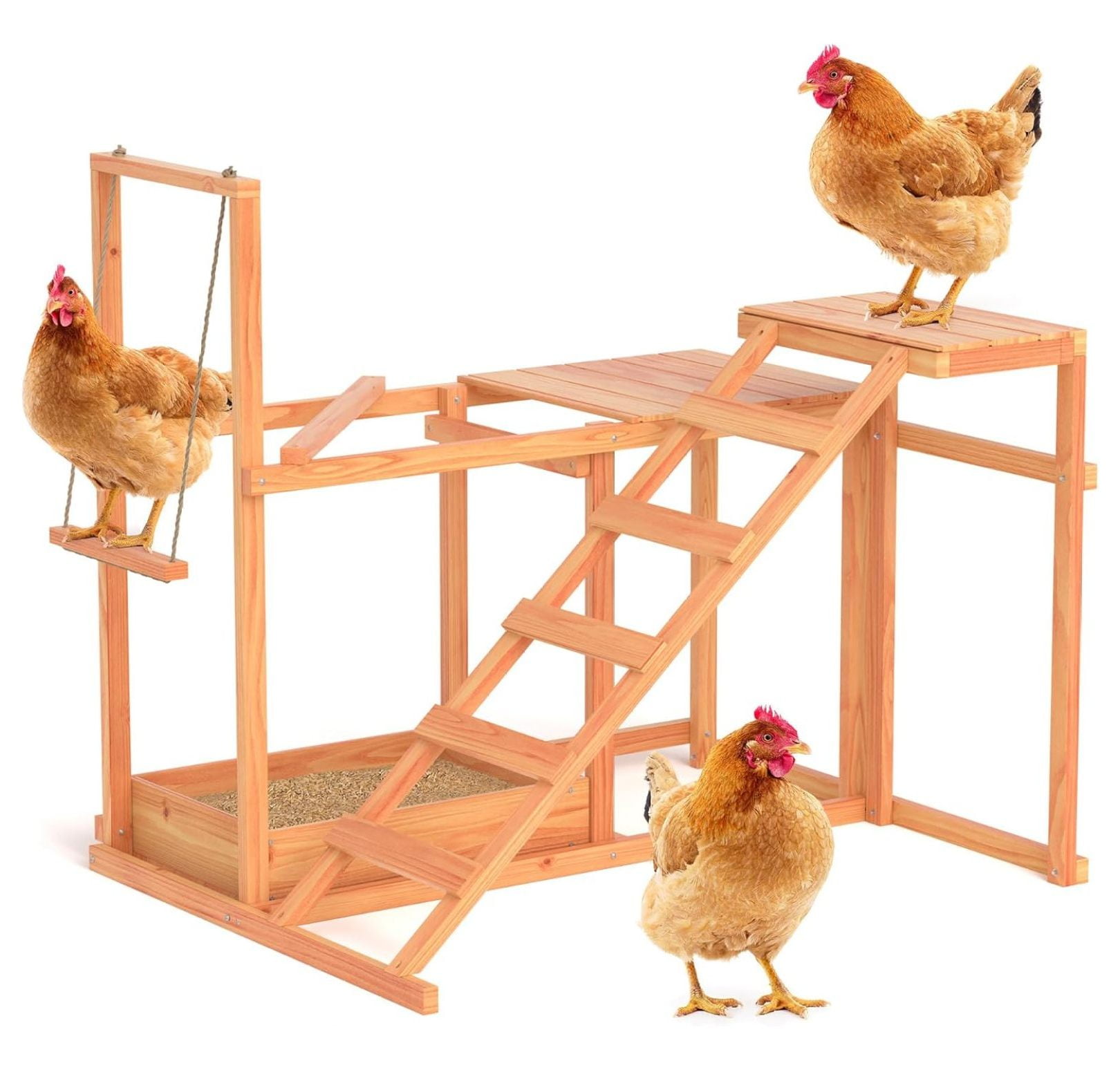 Chicken Activity Play Chicken Perches for Poultry Run with Wood Stand ...