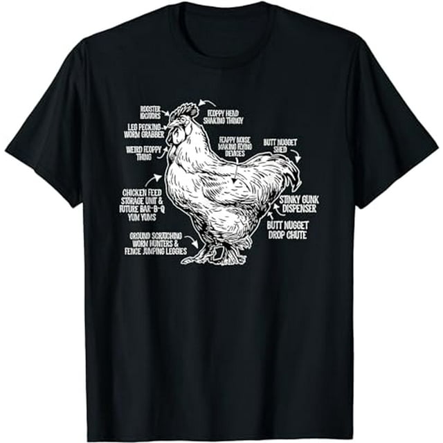 Chicken Anatomy Art Funny Farm Chicken Coop TShirt