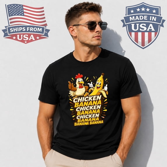 Chicken Meat Graphics Chicken And Banana Graphic T-Shirt Funny Food Slogan - Walmart.com