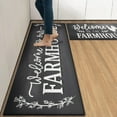 thumbnail image 1 of Chicken Anti-Fatigue Kitchen Rug Set of 2 Welcome Farmhouse Rooster Black Cushioned Kitchen Floor Mat, Standing Mat Waterproof Non-Slip Kitchen Mats and Rugs PVC Ergonomic Comfort Foam Rug, 1 of 6