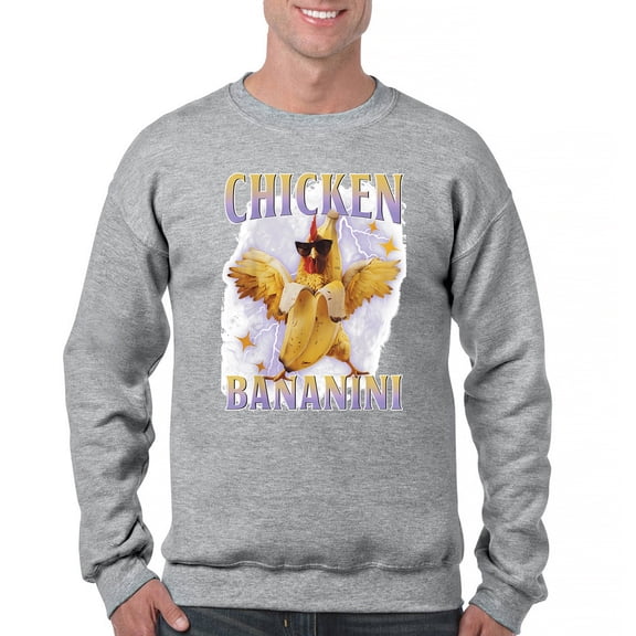 Chicken Bananini Crewneck Sweatshirt Funny Italian Brainrot Gen Z Alpha Meme