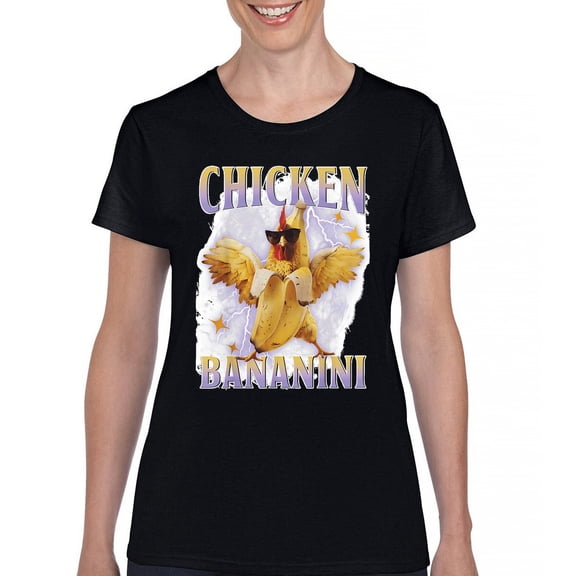 Chicken Bananini T-Shirt Funny Italian Brainrot Gen Z Alpha Meme Women's Tee