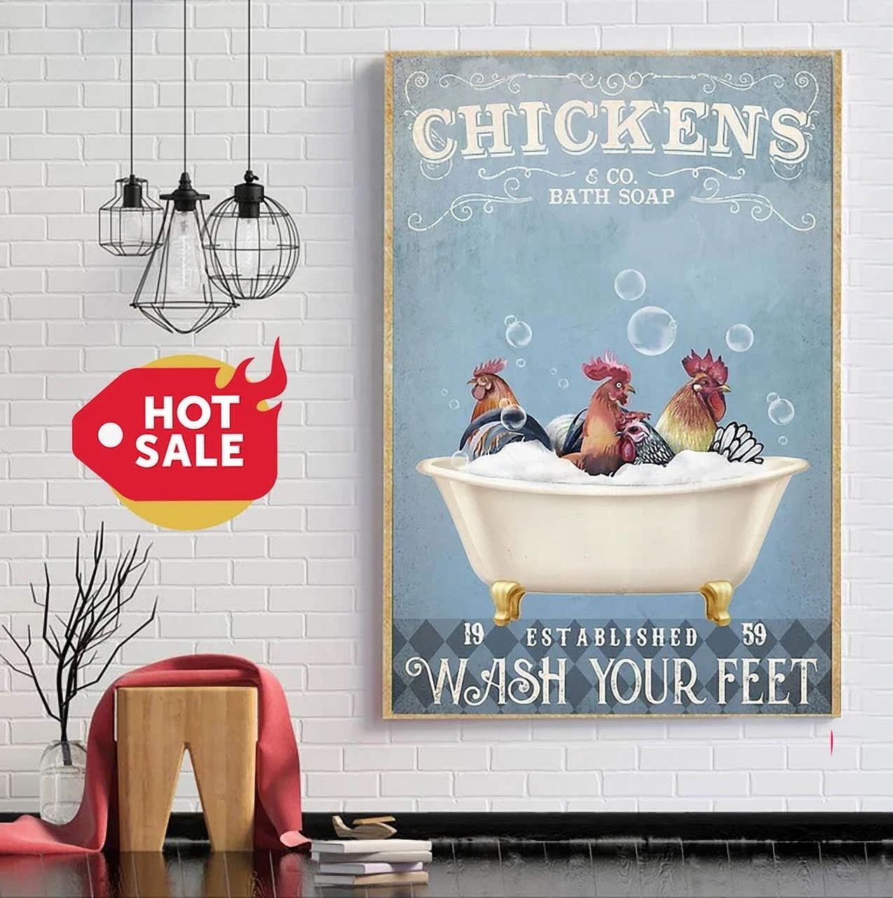 Chicken Bath Soap Wash Your Feet NO FRAMED POSTER Home Decor, Vintage Art Print, Haging Poster ...