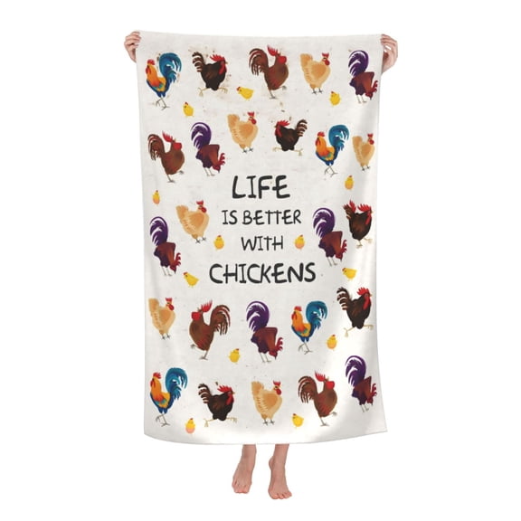 Chicken Bath Towel Soft and Highly Absorbent for Adults