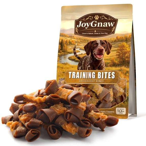 JoyGnaw Chicken Wrapped Beef Chew Bones, Firm Chewy Dog Treats for Small, Medium & Large Dogs, 11 oz