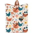 thumbnail image 1 of Chicken Blanket "40x50" White Super Soft Warm Chicken Throw Blanket Lightweight Cozy Flannel Animal Throw Blanket Bed Couch Sofa Decor Gift for Girl and Women, 1 of 6