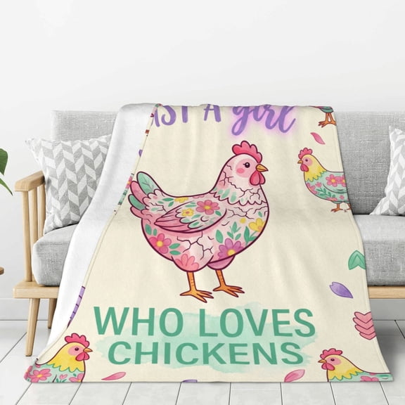 Chicken Blanket, Chicken Decor Gift Blanket for Couch Sofa, Rooster Flannel Blankets and Throws 50x40