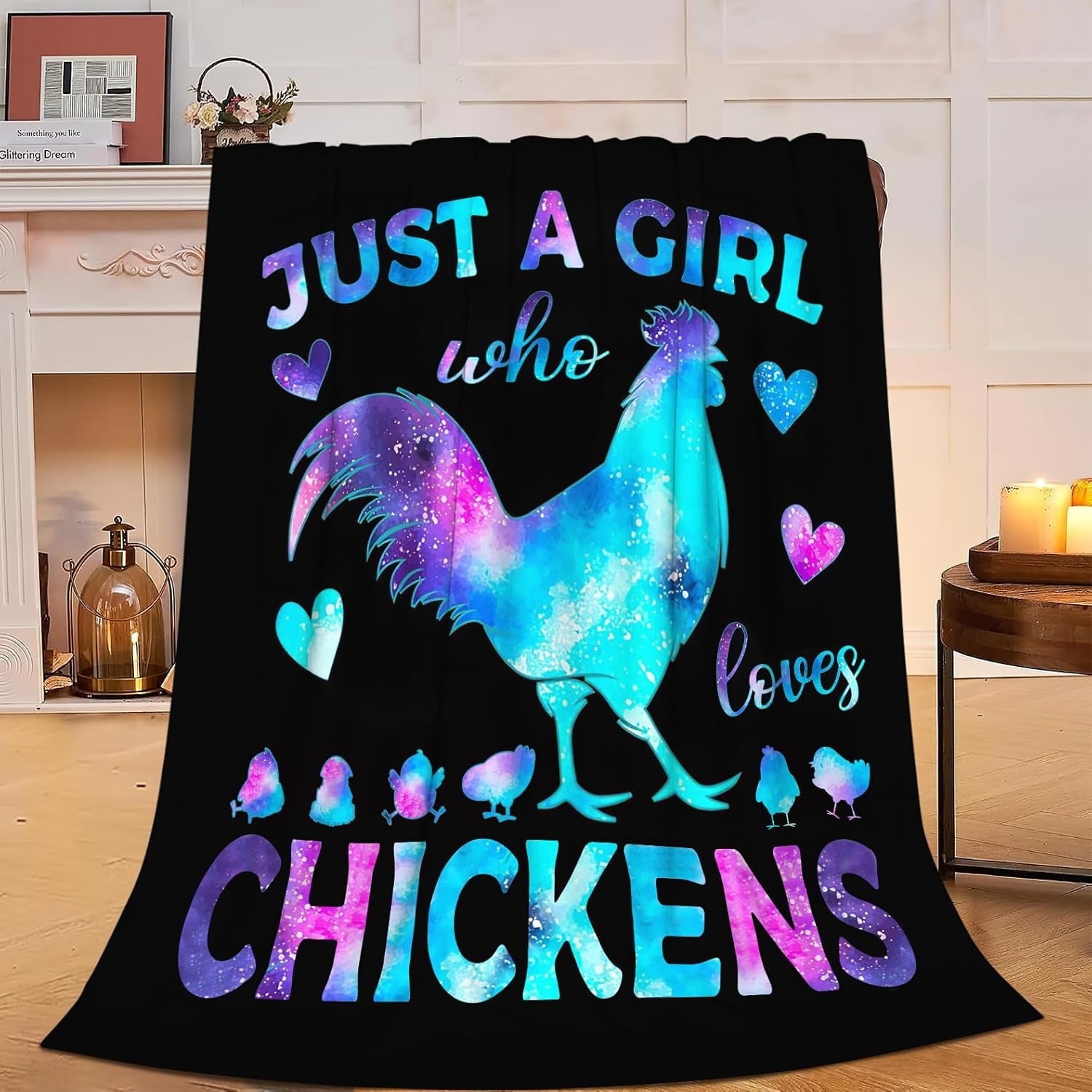 Chicken Blanket Chicken Rooster Fleece Throw Blanket Super Soft Warm Cozy Fuzzy Plush Farm Animal Blanket Gifts for Girls Boys Kids Bed Decor 50"X60"