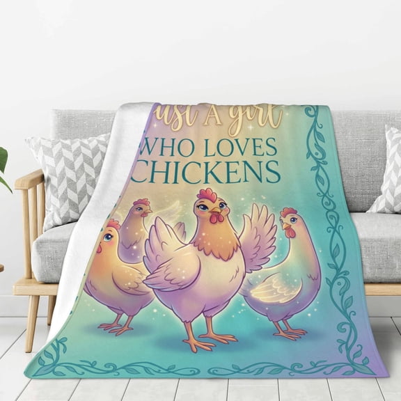 Chicken Blanket, Rooster Chicken Decor Gift Blanket, Flannel Warm Blankets and Throws for Adults 50x40