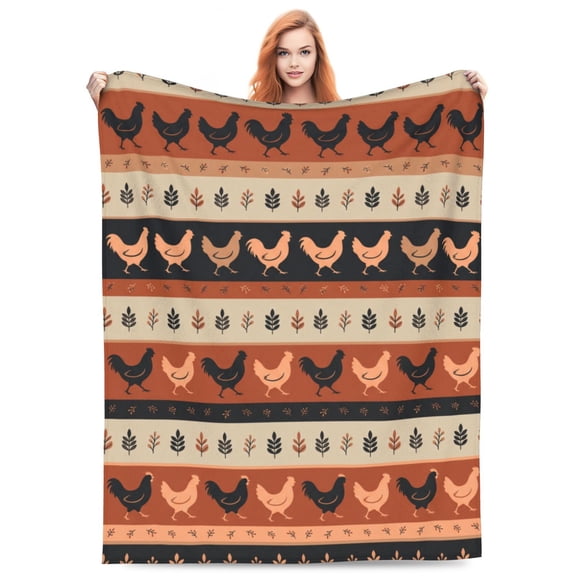 Chicken Blanket, Rooster Chicken Flannel Throw Blanket, Gifts for Kids Girls Boys Adults Women and Men, Super Soft Cozy Plush Blanket, Home Decor 50x40