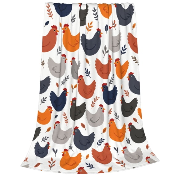 Chicken Blanket, Rooster Chicken Throw Blanket, Gifts for Kids Girls Boys Adults Women and Men, Super Soft Cozy Plush Flannel Blanket, Home Decor 50x40