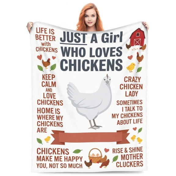 Chicken Blanket, Rooster Chicken Throw Blanket, Gifts for Kids Girls Boys Adults Women and Men, Super Soft Cozy Plush Flannel Blanket, Home Decor 50x40