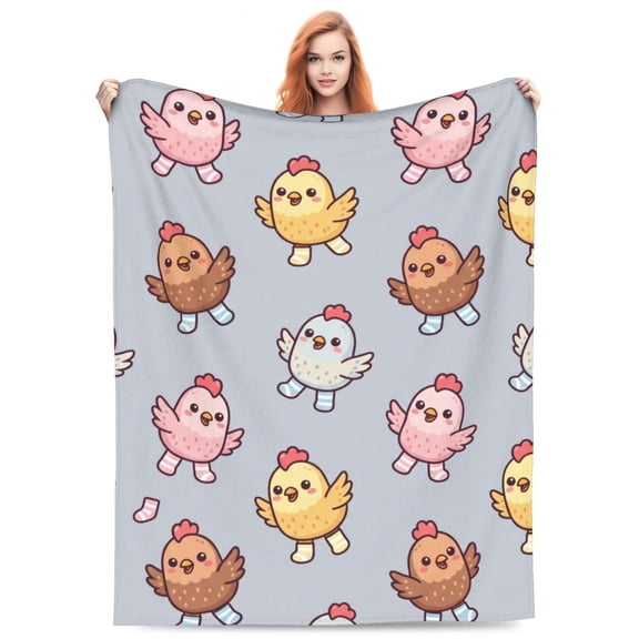 Chicken Blanket, Super Soft Warm Fluffy Flannel Hen Animal Throw, Cozy Plush Gift for Women Kids Boys Girls Adults 50x40