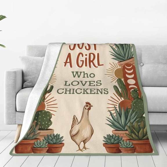 Chicken Blanket Thanksgiving Gift for Chicken Lover, Birthday Present for Women, Flannel Blankets Throws 50x40