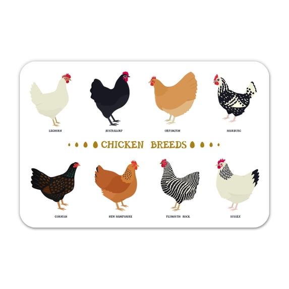 Chicken Breeds - 6" Vinyl Sticker - For Car Laptop I-Pad - Waterproof Decal